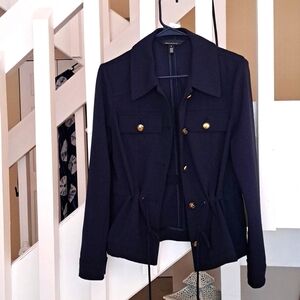 White House Black Market Bundle   Stretch Shacket & Pant. Sz 6 Blue EUC